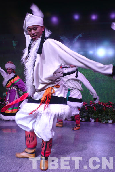 西藏馆热情的歌舞表演